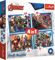 TREFL Puzzle Stateční Avengers 4v1 (35,48,54,70 dílků)