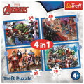 TREFL Puzzle Stateční Avengers 4v1 (35,48,54,70 dílků)