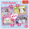 TREFL Puzzle Veselé kočičky 4v1 (35,48,54,70 dílků)