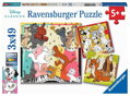 RAVENSBURGER Puzzle Disney Classics: Zvířátka v dobré náladě 3x49 dílků