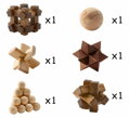 DJECO Woodix: Sada 3D hlavolamů 6ks