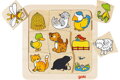 GOKI Dřevěné puzzle Kdo bydlí kde? 9 dílků