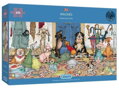 GIBSONS Panoramatické puzzle Venčení pejsků 636 dílků