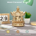 ROBOTIME Rokr 3D dřevěné puzzle Romantický kolotoč (hrací skříňka) 336 dílků