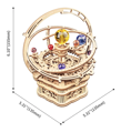 ROBOTIME Rokr 3D dřevěné puzzle Hvězdná noc (hrací skříňka) 84 dílků