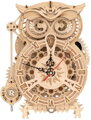 ROBOTIME Rokr 3D dřevěné puzzle Stolní hodiny s časovačem Sova 161 dílků