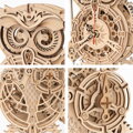 ROBOTIME Rokr 3D dřevěné puzzle Stolní hodiny s časovačem Sova 161 dílků