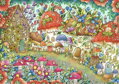 RAVENSBURGER Puzzle Roztomilé houbové domečky na květinové louce 1000 dílků