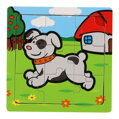 TEDDIES Dřevěné puzzle Moje první zvířátka: Pes 9 dílků