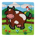 TEDDIES Dřevěné puzzle Moje první zvířátka: Kravička 9 dílků