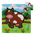 TEDDIES Dřevěné puzzle Moje první zvířátka: Kravička 9 dílků