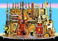 WOODEN CITY Dřevěné puzzle Hudební hrad 2v1, 1010 dílků EKO
