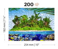 WOODEN CITY Dřevěné puzzle Exotický ostrov pokladů 2v1, 200 dílků EKO