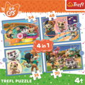 TREFL Puzzle 44 koček: Kočičí tým 4v1 (35,48,54,70 dílků)