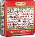 EUROGRAPHICS Puzzle v plechové krabičce Vánoční psi 1000 dílků