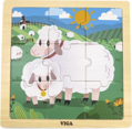 VIGA Dřevěné puzzle Ovečky, 9 dílků