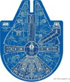 RIDLEY'S GAMES Oboustranné tvarové puzzle Star Wars: Millennium Falcon 1000 dílků