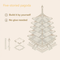 ROBOTIME Rolife 3D dřevěné puzzle Pětipatrová pagoda 275 dílků