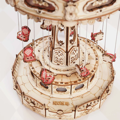 ROBOTIME Rokr Svítící 3D dřevěné puzzle Hrací skříňka: Řetízkový kolotoč 289 dílků