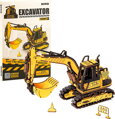 ROBOTIME Rokr 3D dřevěné puzzle Bagr 395 dílků