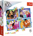 TREFL Puzzle Disney 100 let: Disneyho veselý svět 4v1 (35,48,54,70 dílků)