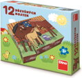 DINO Obrázkové kostky Domácí zvířátka, 12 kostek