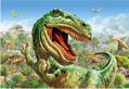 Puzzle Souboj dinosaurů 2x48 dílků