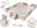 KIK Pěnové puzzle šedo-krémové Zvířátka