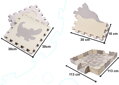 KIK Pěnové puzzle šedo-krémové Zvířátka