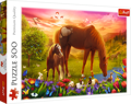 TREFL Puzzle Koně na louce 500 dílků