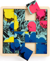 GALISON Posuvné dřevěné puzzle Andy Warhol: Květiny 2v1 (16 dílků)