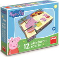 DINO Obrázkové kostky Prasátko Peppa, 12 kostek