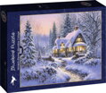 BLUEBIRD Puzzle Zimní přikrývka Wouldbie Cottage 500 dílků