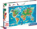 CLEMENTONI Puzzle Dinosauří mapa 180 dílků