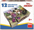 DINO Obrázkové kostky Mickey Mouse, 12 kostek