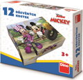 DINO Obrázkové kostky Mickey Mouse, 12 kostek