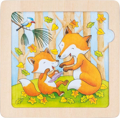 GOKI Dřevěné puzzle Liška 4 dílky