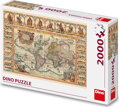 DINO Puzzle Historická mapa světa 2000 dílků