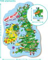 DODO Puzzle Mapa Velké Británie a Severního Irska 100 dílků
