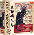 TREFL Dřevěné puzzle Art: Steinlen - Černá kočka, Le Chat Noir 200 dílků