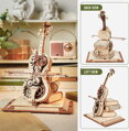 ROBOTIME Rokr 3D dřevěné puzzle Kouzelné violoncello (hrací skříňka) 199 dílků