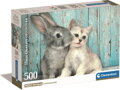 CLEMENTONI Puzzle Koťě a králíček 500 dílků