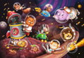 RAVENSBURGER Puzzle Zvířátka ve vesmíru 2x12 dílků
