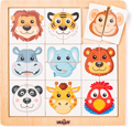 WOODY Vkládací puzzle Zvířecí hlavy