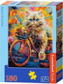 CASTORLAND Puzzle Kočka na kole 180 dílků