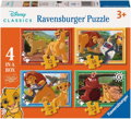 RAVENSBURGER Puzzle Lví král 4v1 (12, 16, 20, 24 dílků)