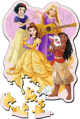 TREFL Dřevěné obrysové puzzle Disney: Krásné princezny 50 dílků