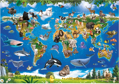 DINO Puzzle Mapa zvířat  XL 100 dílků