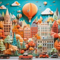 HEYE Čtvercové puzzle Paper-Like: Městská krajina 1000 dílků