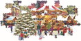 CLEMENTONI Panoramatické puzzle Vánoční kolekce: Vánoční vesnička 1000 dílků